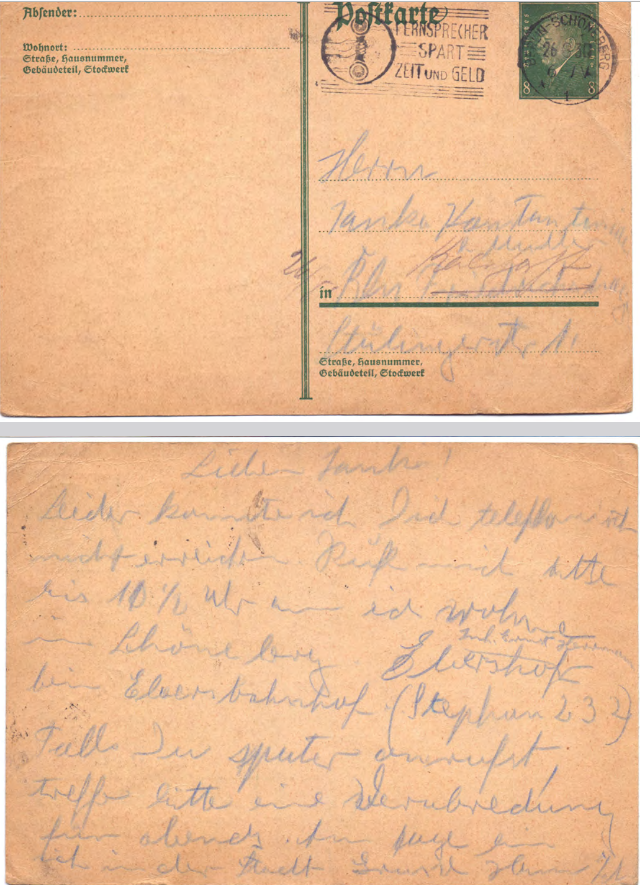 Card Postal προς Γιάννη Κωνσταντινίδη 26/03/1930