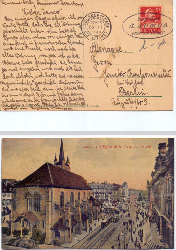 Card Postal προς Γιάννη Κωνσταντινίδη 23/03/1929