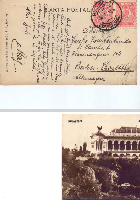 Card Postal προς Γιάννη Κωνσταντινίδη 13/01/1928