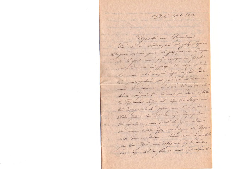 Επιστολή προς Λουλούκα Κωνσταντινίδου 14/06/1930