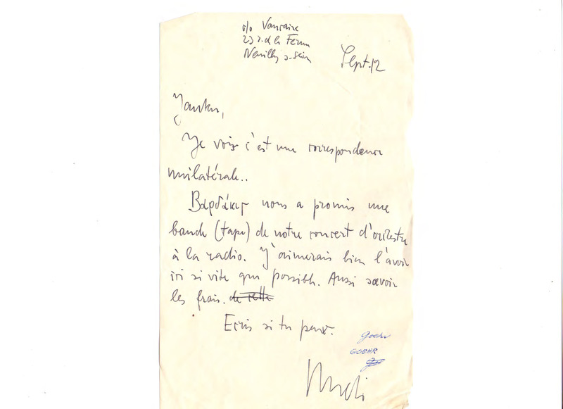 Επιστολή προς Γιάννη Κωνσταντινίδη 12/09