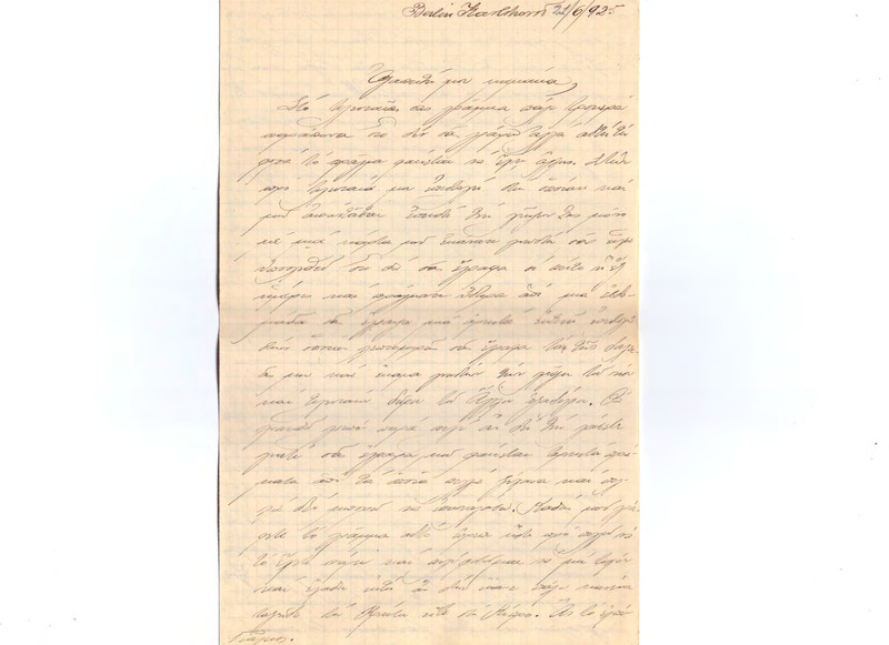 Επιστολή προς Ευαγγελία Κωνσταντινίδου 21/06/1925