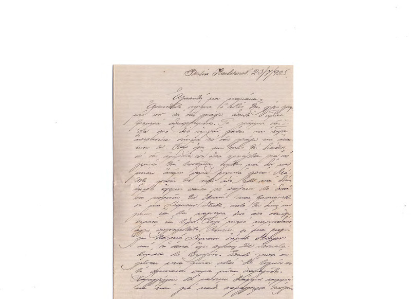 Επιστολή προς Ευαγγελία Κωνσταντινίδου 23/07/1925