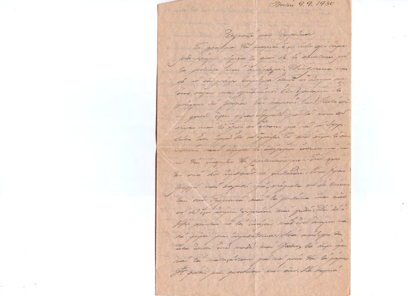 Επιστολή προς Λουλούκα Κωνσταντινίδου 09/09/1930