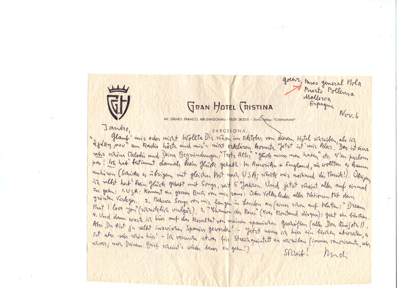 Επιστολή προς Γιάννη Κωνσταντινίδη 06/11