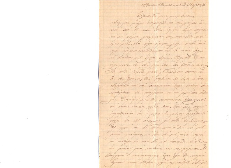 Επιστολή προς Ευαγγελία Κωνσταντινίδου 26/10/1924