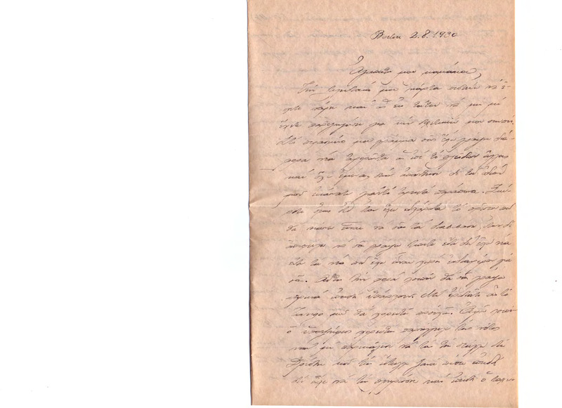 Επιστολή προς Ευαγγελία Κωνσταντινίδου 02/08/1930