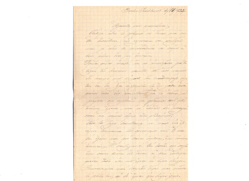 Επιστολή προς Ευαγγελία Κωνσταντινίδου 04/11/1924