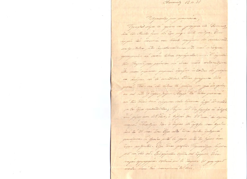 Επιστολή προς Ευαγγελία Κωνσταντινίδου 13/06/1931
