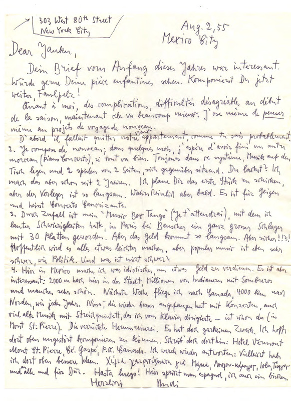 Επιστολή προς Γιάννη Κωνσταντινίδη 02/08/1955