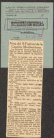 Nota del II Festival de la Canción Mediterránea